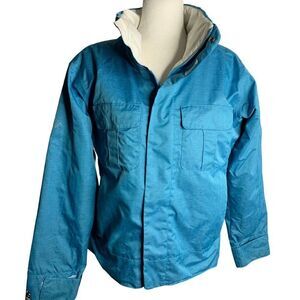 Bonfire Snowboarding Gold Series Jacket M Blue Fleece Lined Zip Pockets Vented